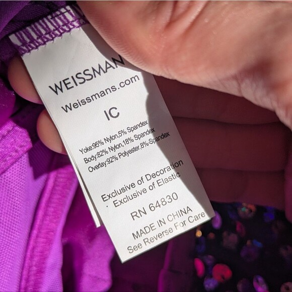 Weissman Sparkling Purple Dance Dress Biketard IC Purple Ballet Leotard Sequin - Picture 4 of 5